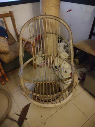 Silla de terraza de mimbre para restaurar