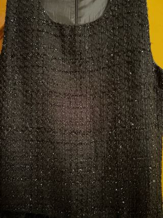 Vestido Negro Fiesta May&CO con Plumas