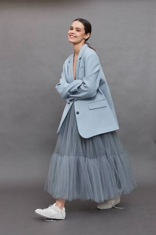 Gonna lunga blu/grigia taglia unica