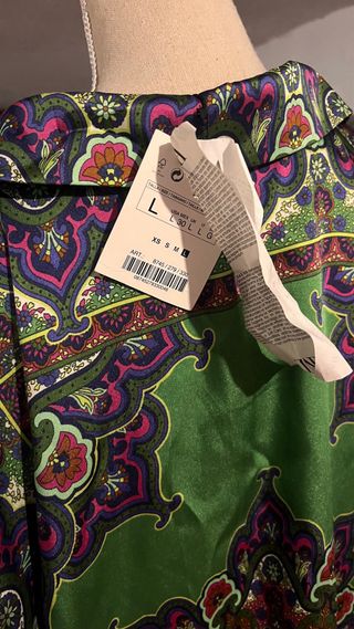 Camisa estampada verde mujer