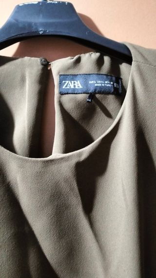 Vestido ZARA verde oliva talla L