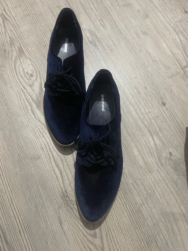 Scarpe Graceland Velluto Blu Elettrico Tg 41