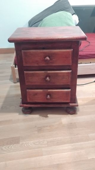 Mesita de noche 60x45 Cajonera madera maciza pino