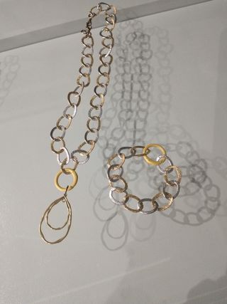 Collar y Pulsera Oro y Plata