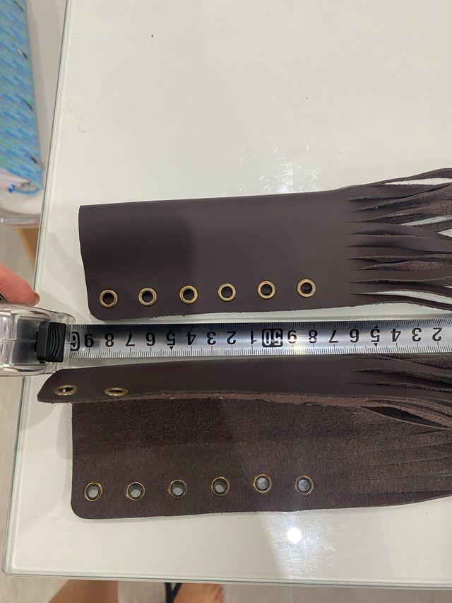 Empuñaduras de manillar de cuero con flecos