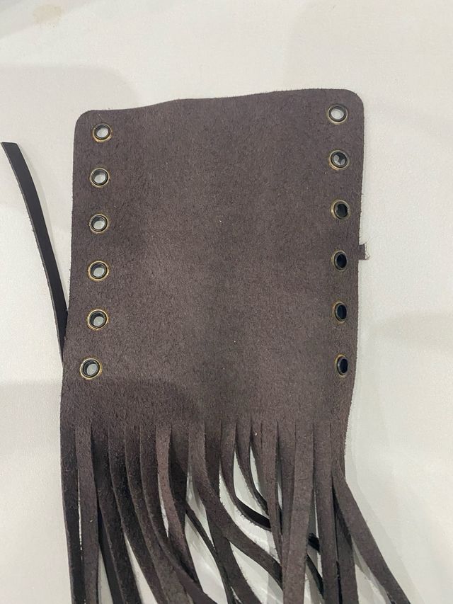 Empuñaduras de manillar de cuero con flecos