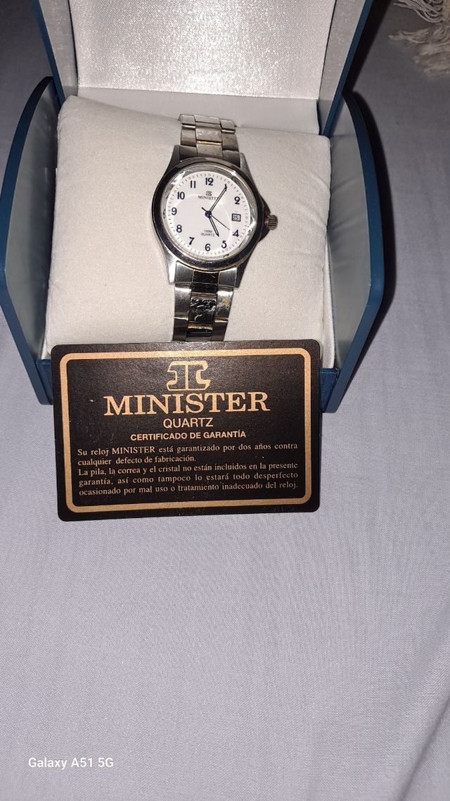 Reloj Minister Caballero Plata y Blanco