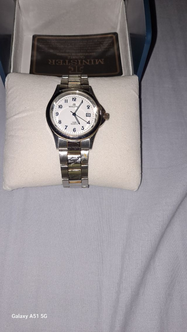 Reloj Minister Caballero Plata y Blanco