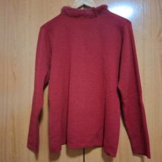 Chaqueta Roja Mujer con Cuello Peludo