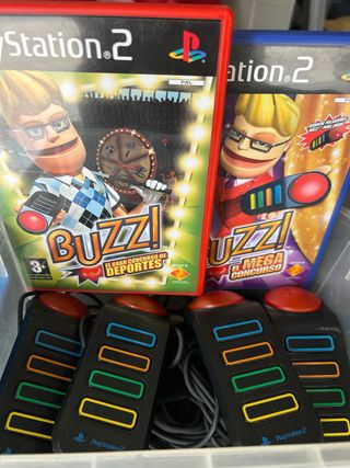 Pack 2 Juegos Buzz PS2 + Mandos