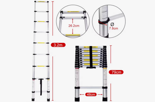 Escalera Aluminio Plegable 3.2m