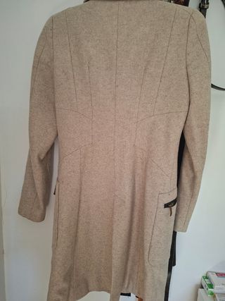 Abrigo Zara Lana Beige Talla XS