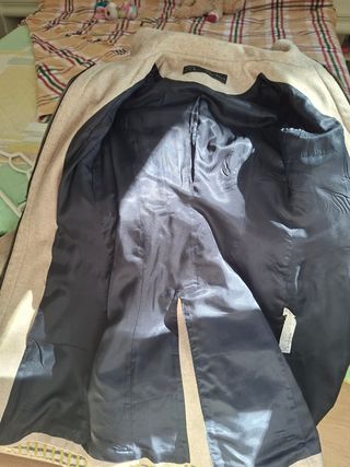 Abrigo Zara Lana Beige Talla XS