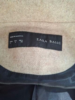 Abrigo Zara Lana Beige Talla XS