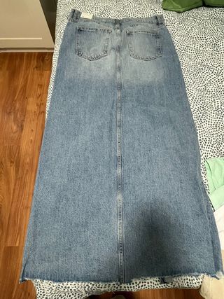 Falda larga vaquera Mango