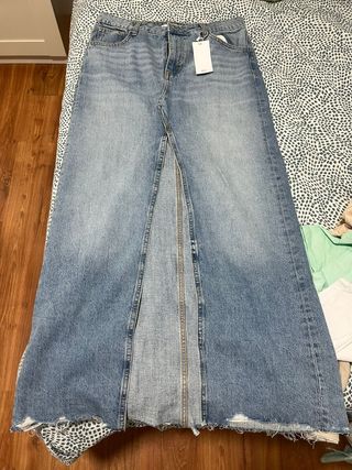 Falda larga vaquera Mango
