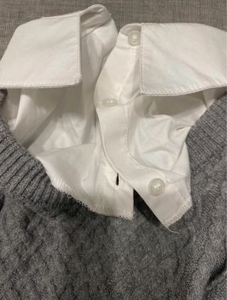 Jersey Primark Gris con Camisa Blanca