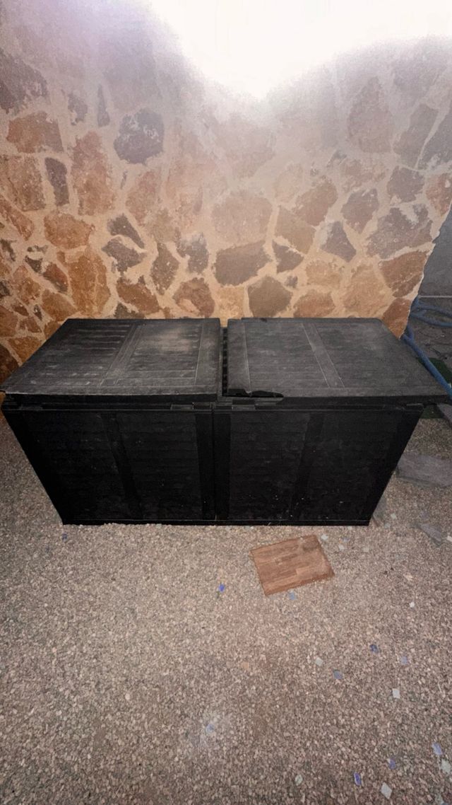Baule da giardino in plastica nera