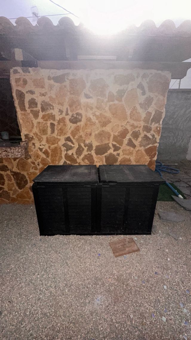 Baule da giardino in plastica nera