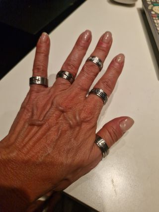 Anillos de Acero Plateado