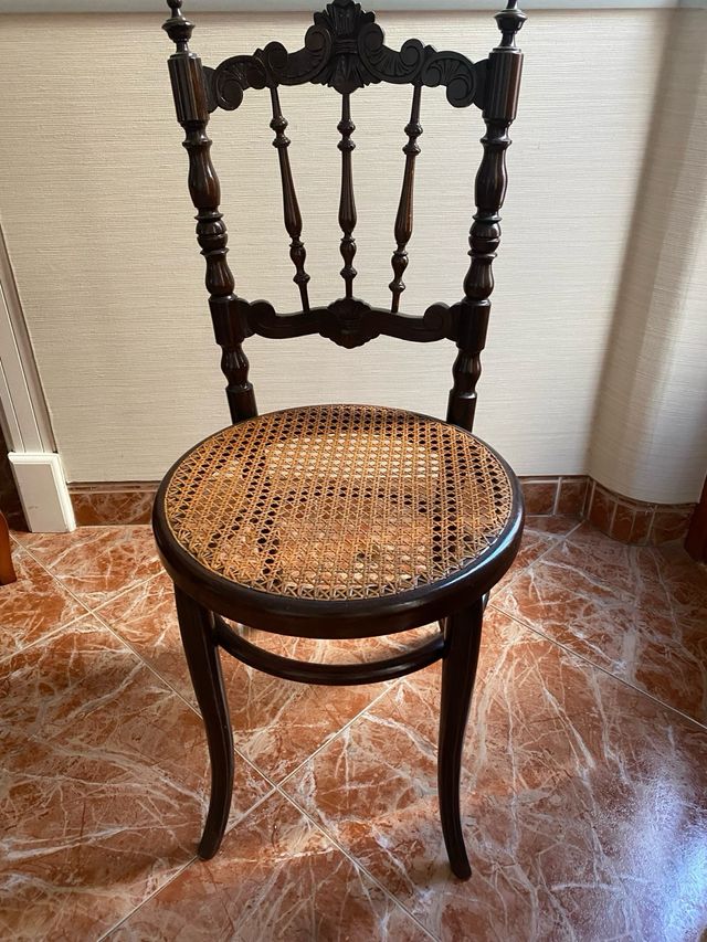 Conjunto antiguo: butaca doble y 6 sillas