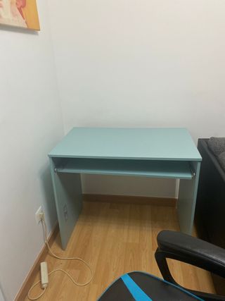 Escritorio moderno color azul aqua.