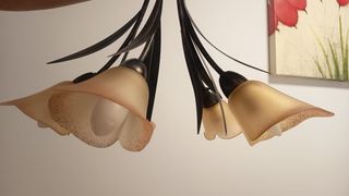 Lámpara de forja 5 tulipas
