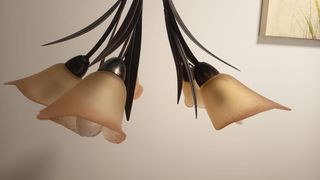 Lámpara de forja 5 tulipas