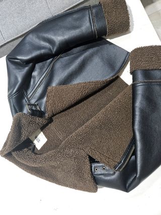 Chaqueta de cuero con pelo