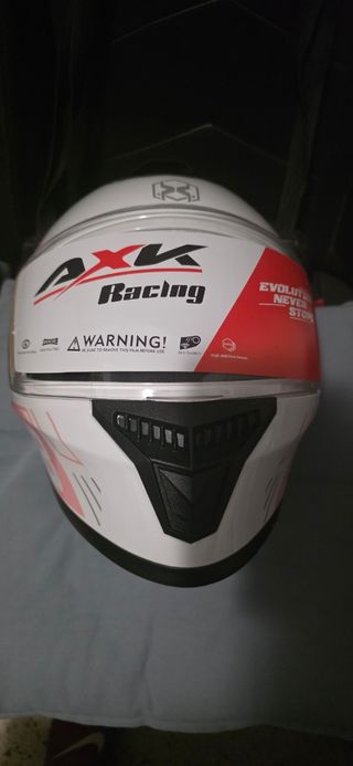 Casco de moto AXK Racing blanco L/XL