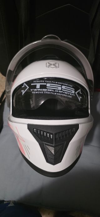 Casco de moto AXK Racing blanco L/XL