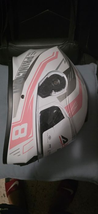 Casco de moto AXK Racing blanco L/XL