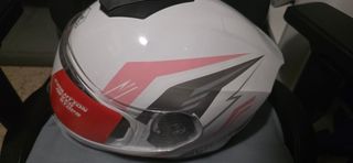 Casco de moto AXK Racing blanco L/XL