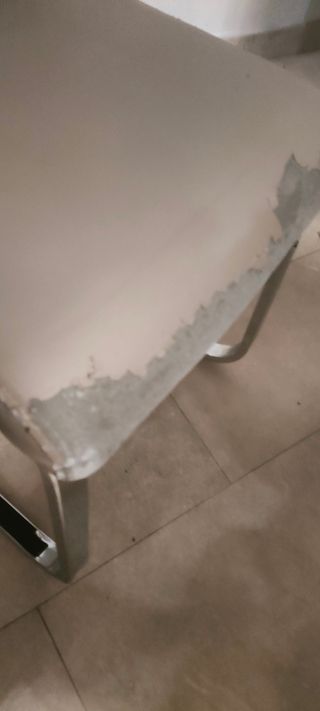 Pezzi 6 Sedie in pelle marrone con gambe in metal