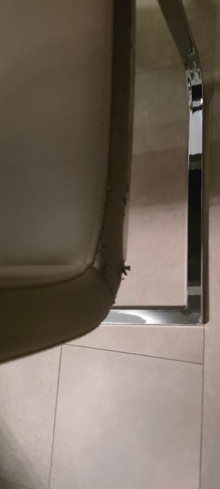 Pezzi 6 Sedie in pelle marrone con gambe in metal