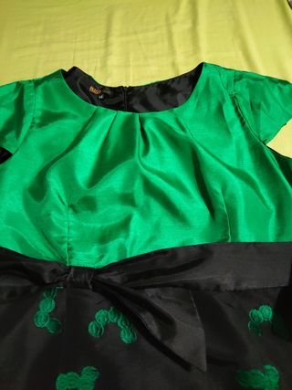 Vestido fiesta verde y negro talla 54