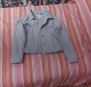 Giubbino jeans lilla bambina 10 anni