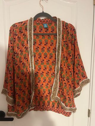 Kimono coral estampado talla única
