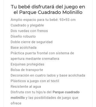 Parque infantil 1x1m cuadrado Asalvo 