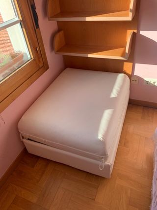 Puf cama plegable blanco