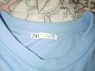 Top azul con cordones
