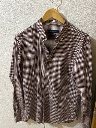 Camisa Zara cuadros marrón Talla L