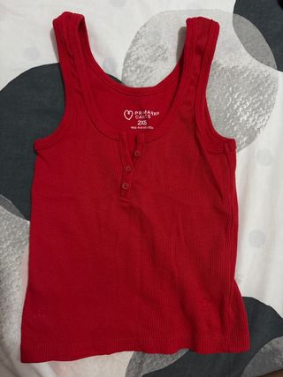 Camiseta sin mangas roja Primark XXS