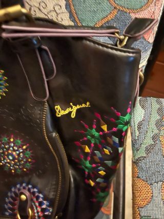 Bolso Desigual Negro Multicolor Grande