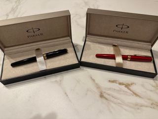 Confezione da 2 piume Parker Sonnet rosse e nere
