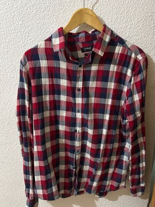Camisa Leftis cuadros azul y rojo Talla L