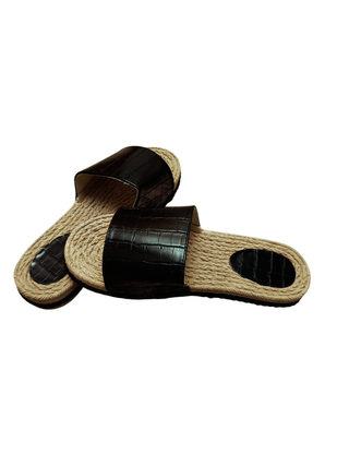 SANDALIAS NEGRAS PLANAS ESPARTO Tallas 38 y 39