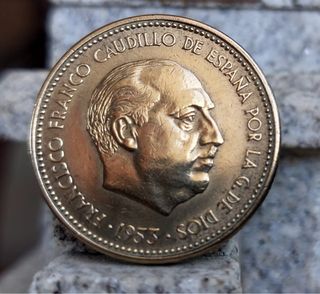 Moneda Franco 2’50 pts SC,numismatica,Real,Colecci