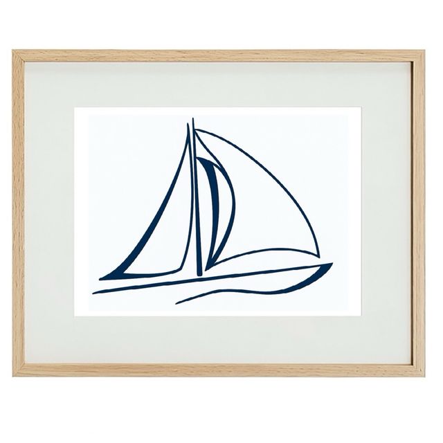 Barca a vela blu minimalista Quadro