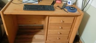 Escritorio madera con mueble auxiliar